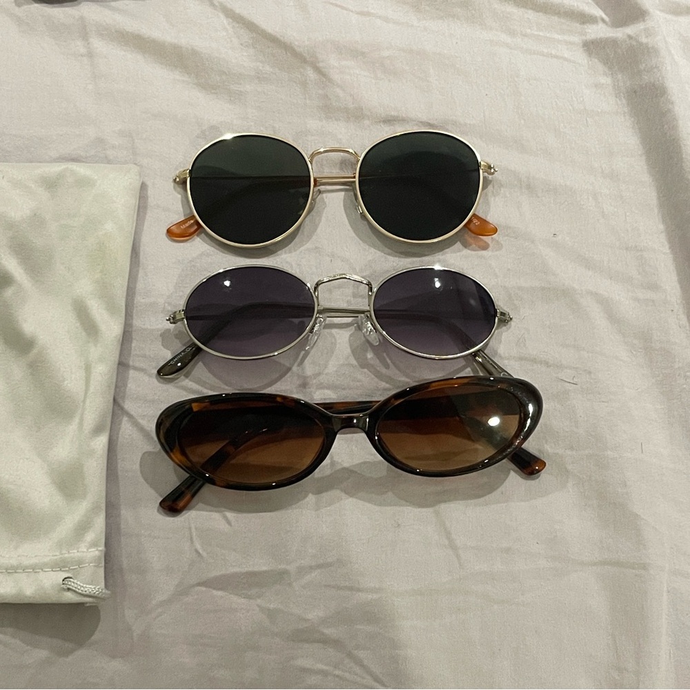 Stylish Women's Sunglasses Set - Gold, Silver, Brown